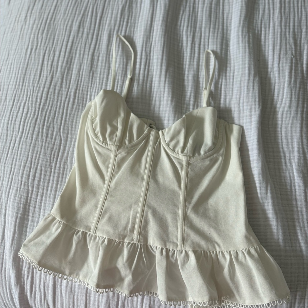 White Fox Boutique Cream Tank Top